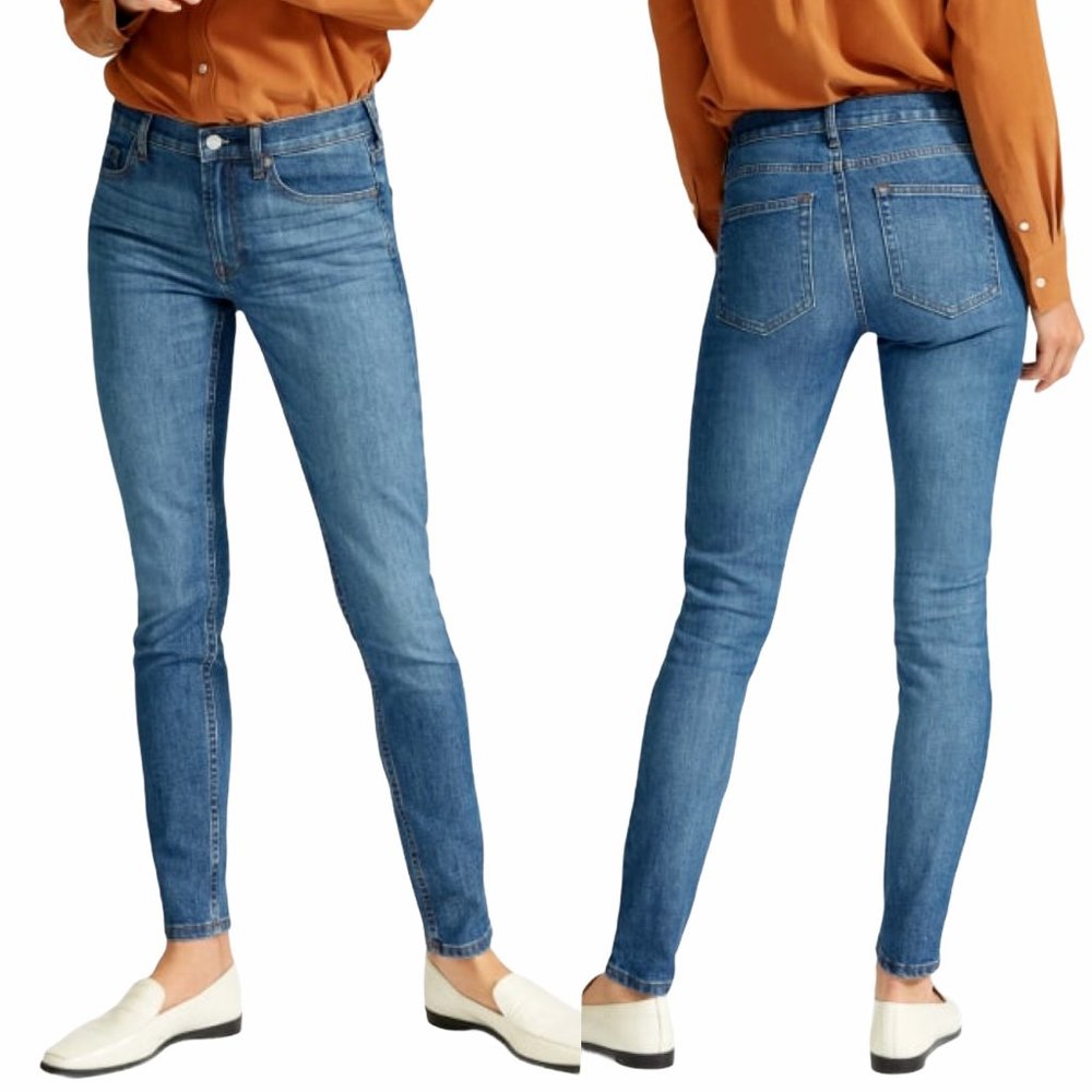 Everlane NWT Mid-Rise Skinny Jean 26 Regular Blue